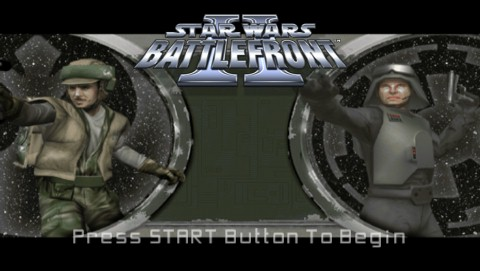 Star Wars Battlefront II title screen for PSP